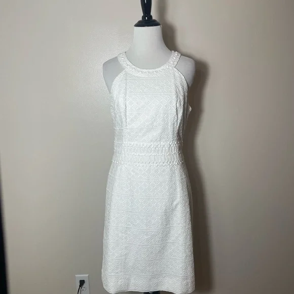 white beaded shift dress Izzie White Beaded Mini Dress - XS Size - Women's Dresses main image 0